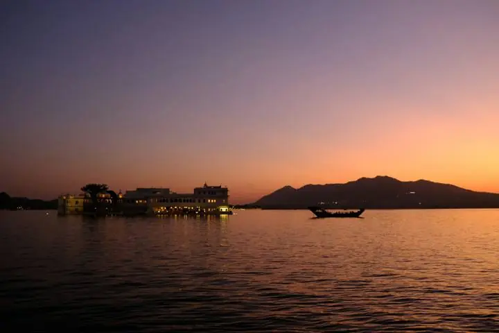 Karni Mata Ropeway at sunset