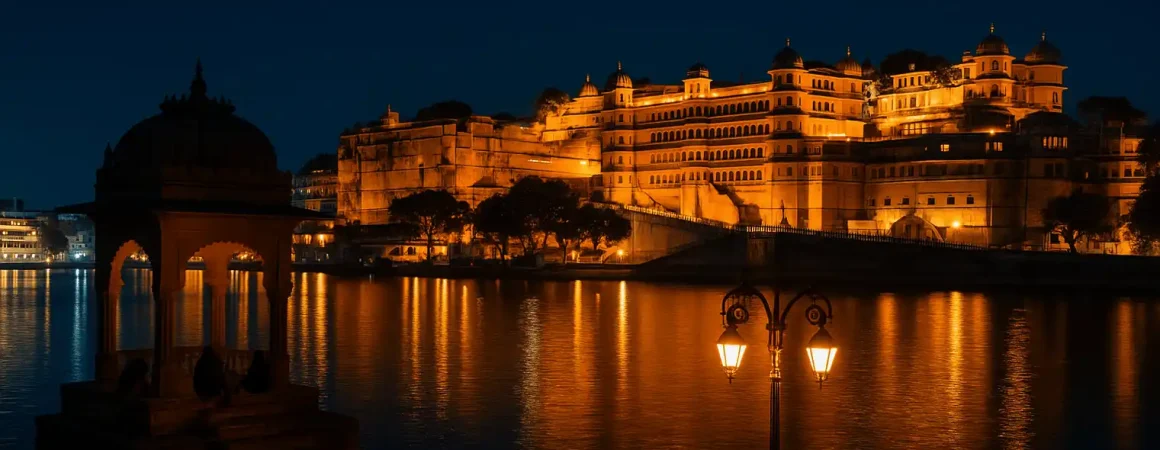 Udaipur Night Reflections by Lake Pichola Udaipur Night Reflections by Lake Pichola